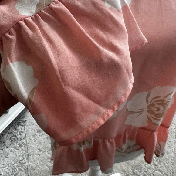 a.n.a Peach Asymmetrical Ruffled Blouse - Picture 7 of 7